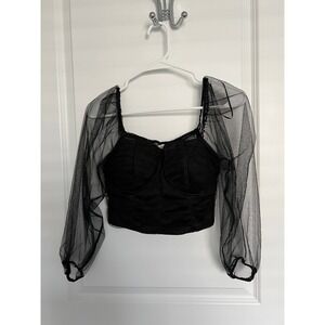 Rosevelvet Long Sleeve Top NWT - Black - Size‎ Medium